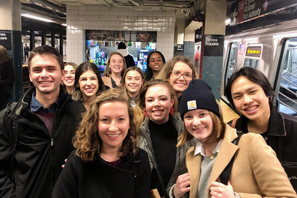 Students on the Glavin Magazine Experience in New York City.