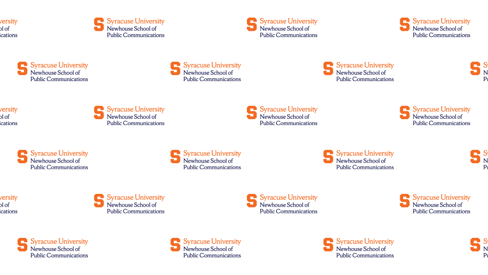 Syracuse University logo repeating on a white background.