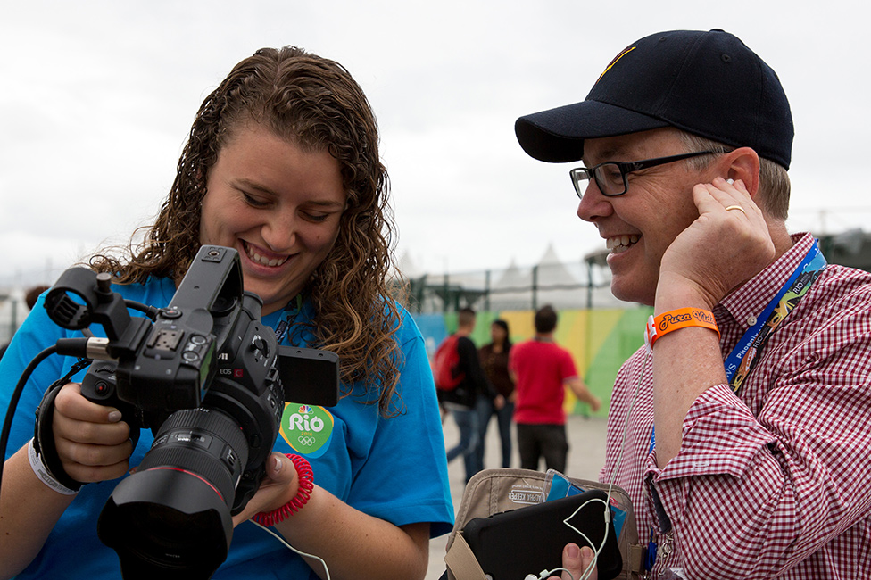 Mark Lodato and Cronkite student at the Rio Olympics