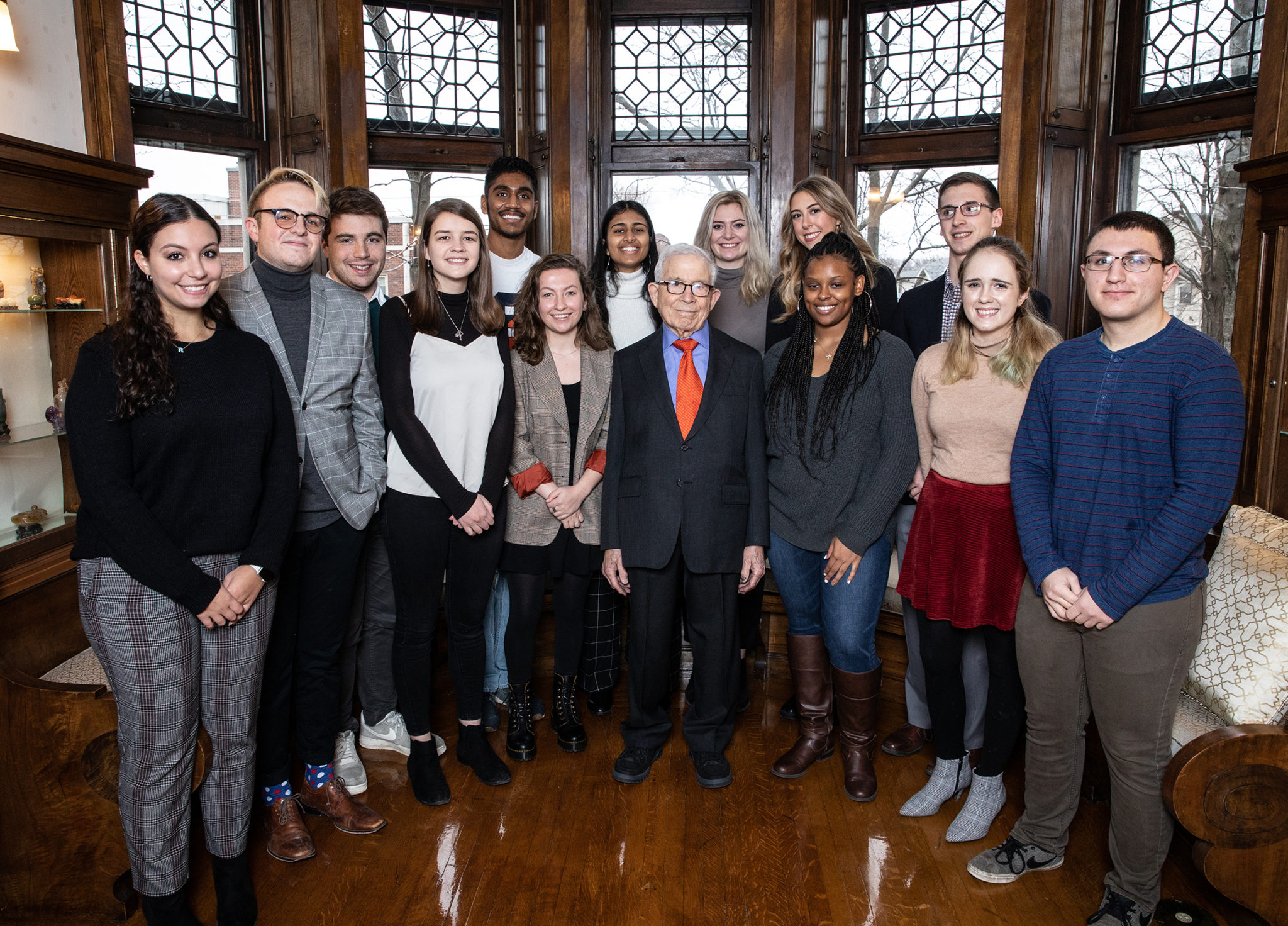 Donald Newhouse and students