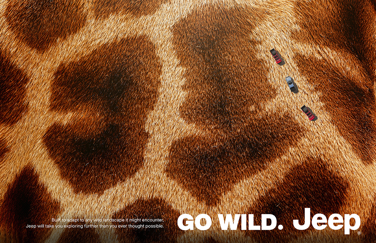 Jeep ad with giraffe print