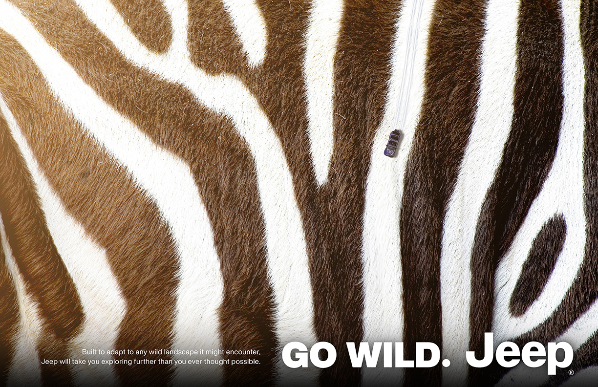 Jeep ad with zebra print