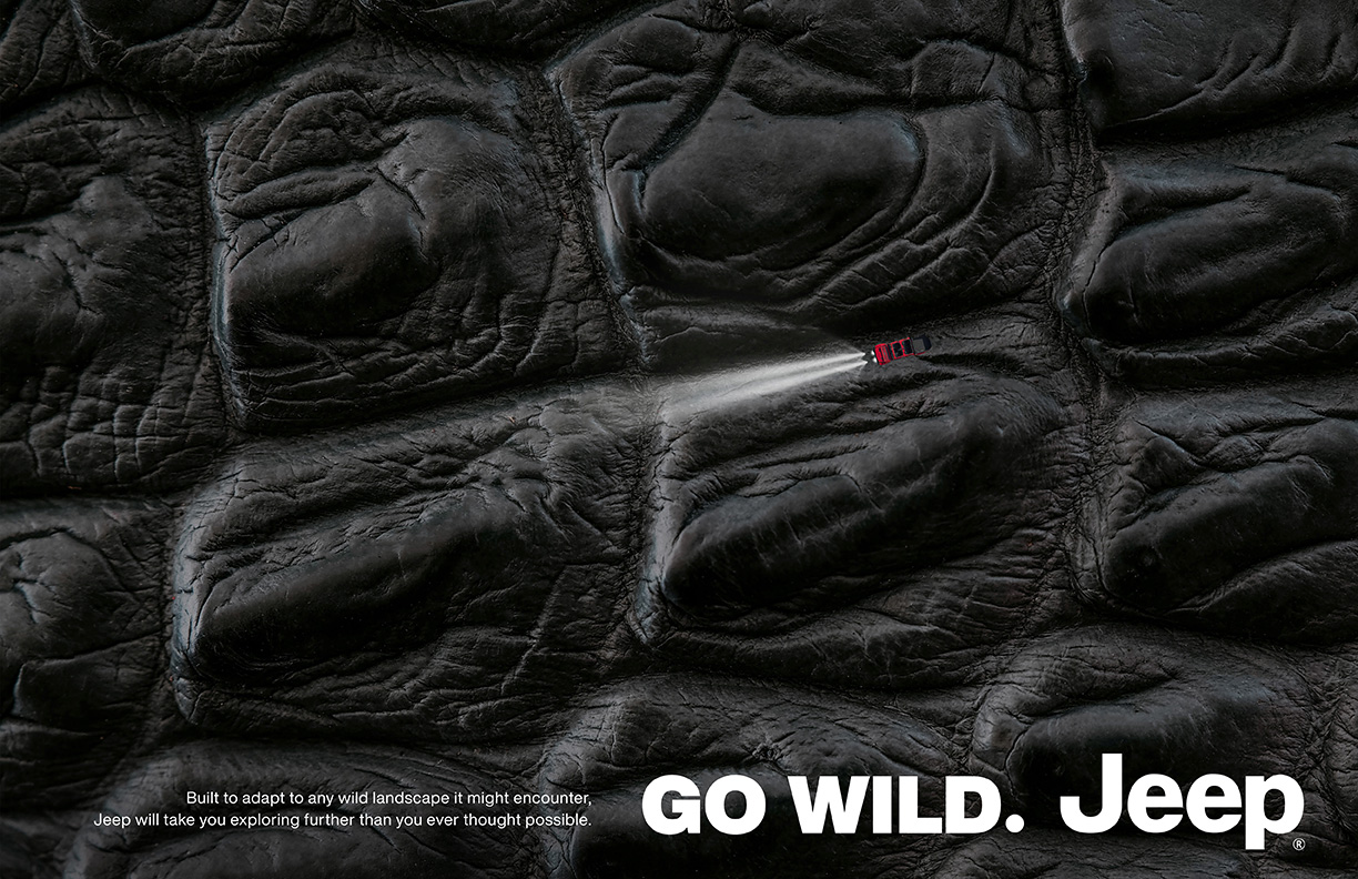 Jeep ad with wild animal